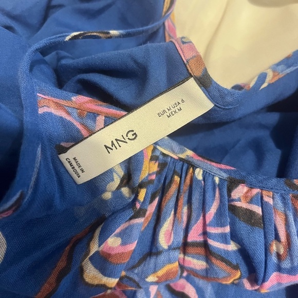 Mango Long Floral Print Dress Sz M - Picture 10 of 11